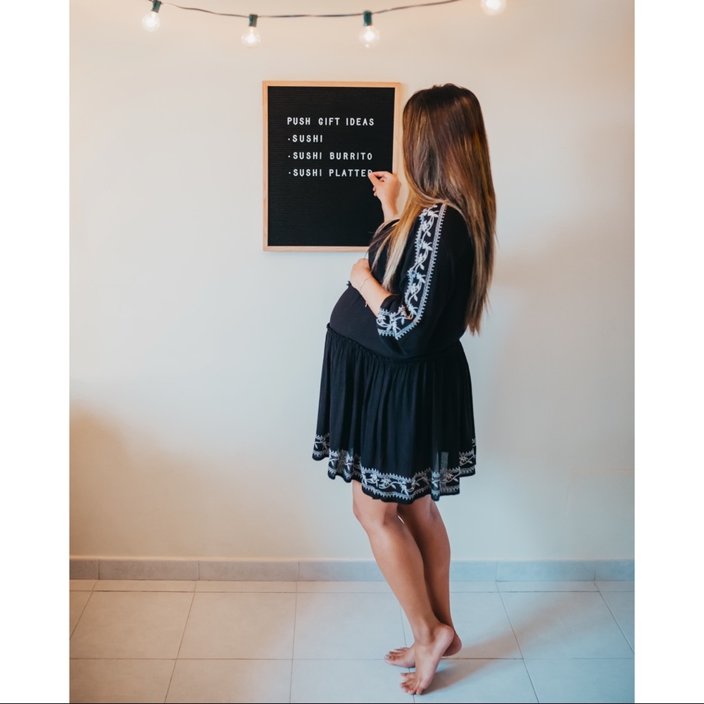 Boho Maternity Dress | Black | Small